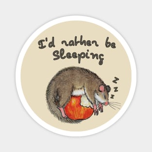 I’d rather be sleeping / A lazy dormouse Magnet
